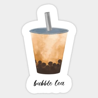 Bubble Tea Watercolour Painting Sticker